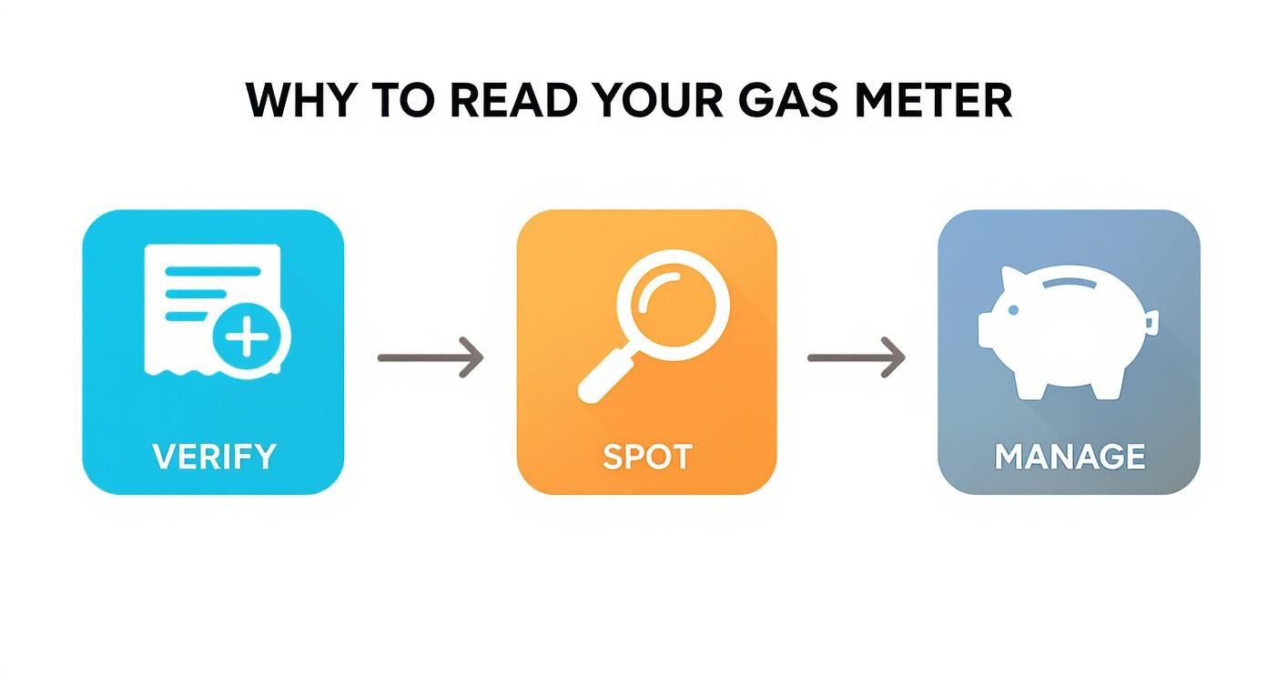 Infographic about how to read gas meter