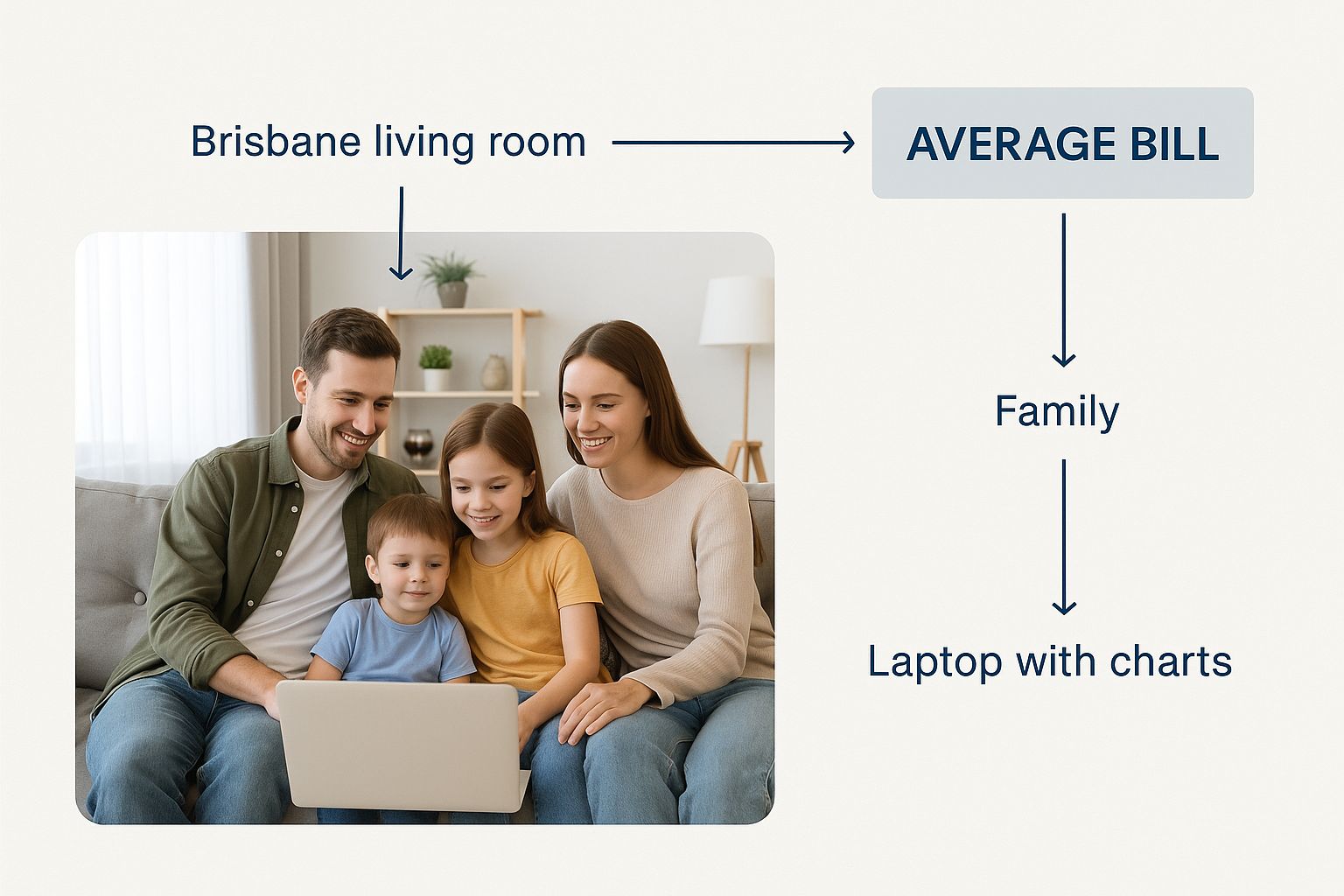Infographic about average electricity bill brisbane