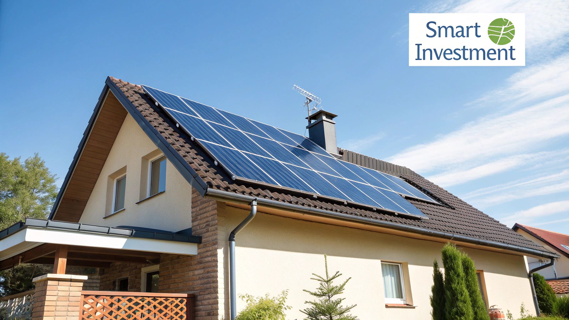A modern home in Australia with JA Solar panels installed on the roof, showcasing a clean and efficient energy solution under a bright blue sky.