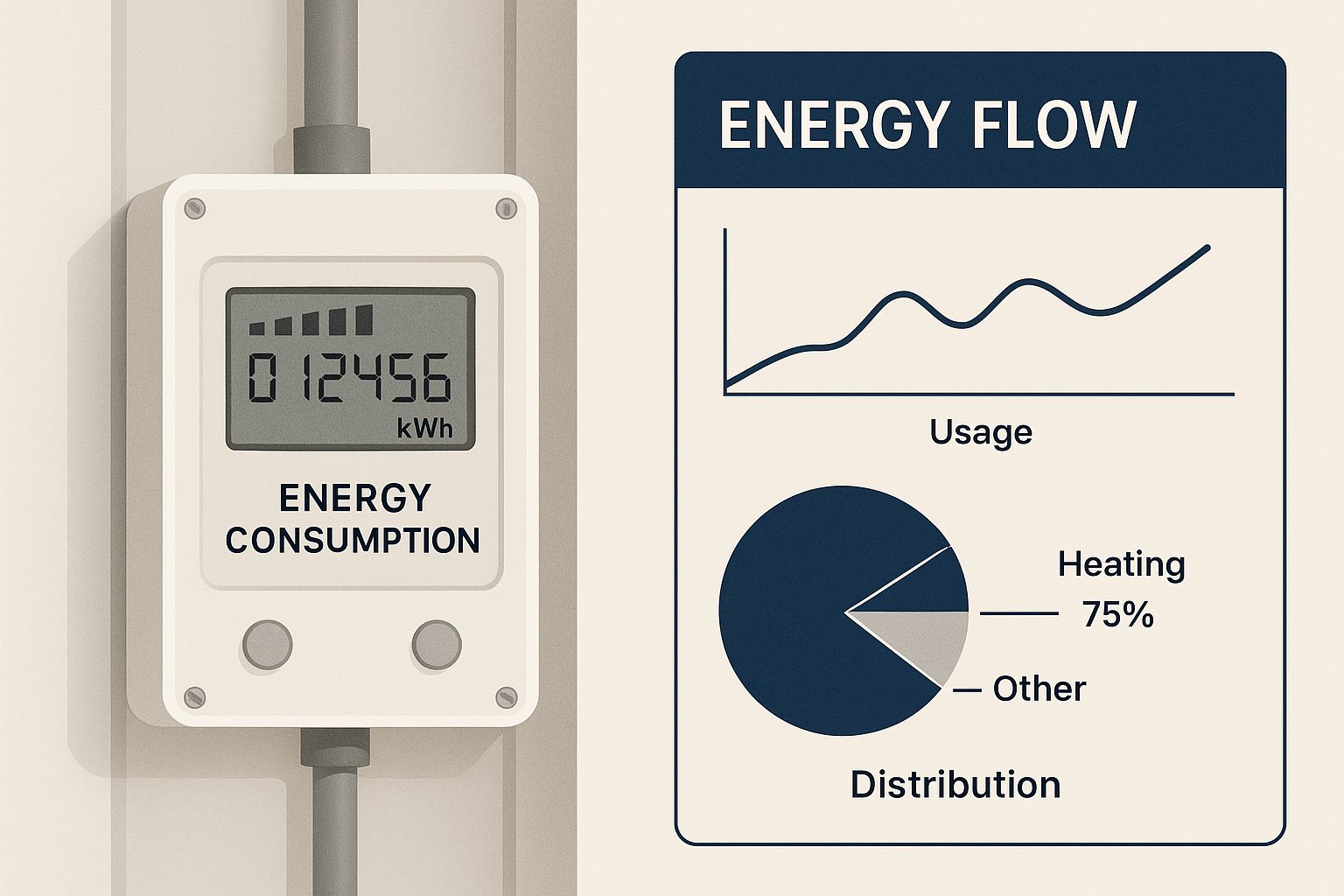 Infographic about energy consumption meter