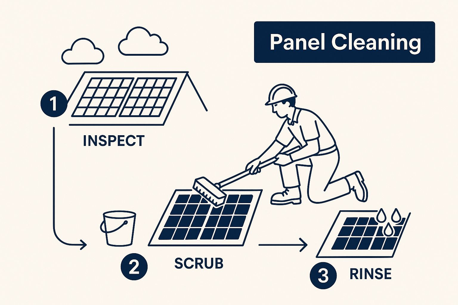 Infographic about solar power system maintenance