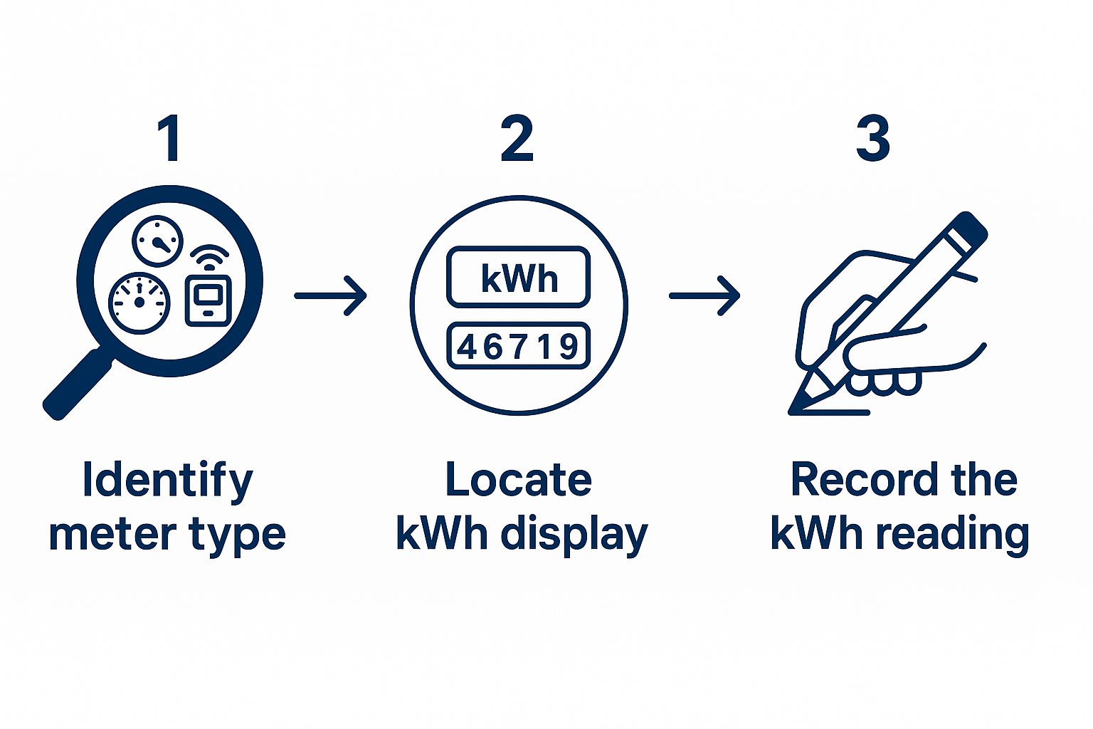 Infographic about how to read electric meter