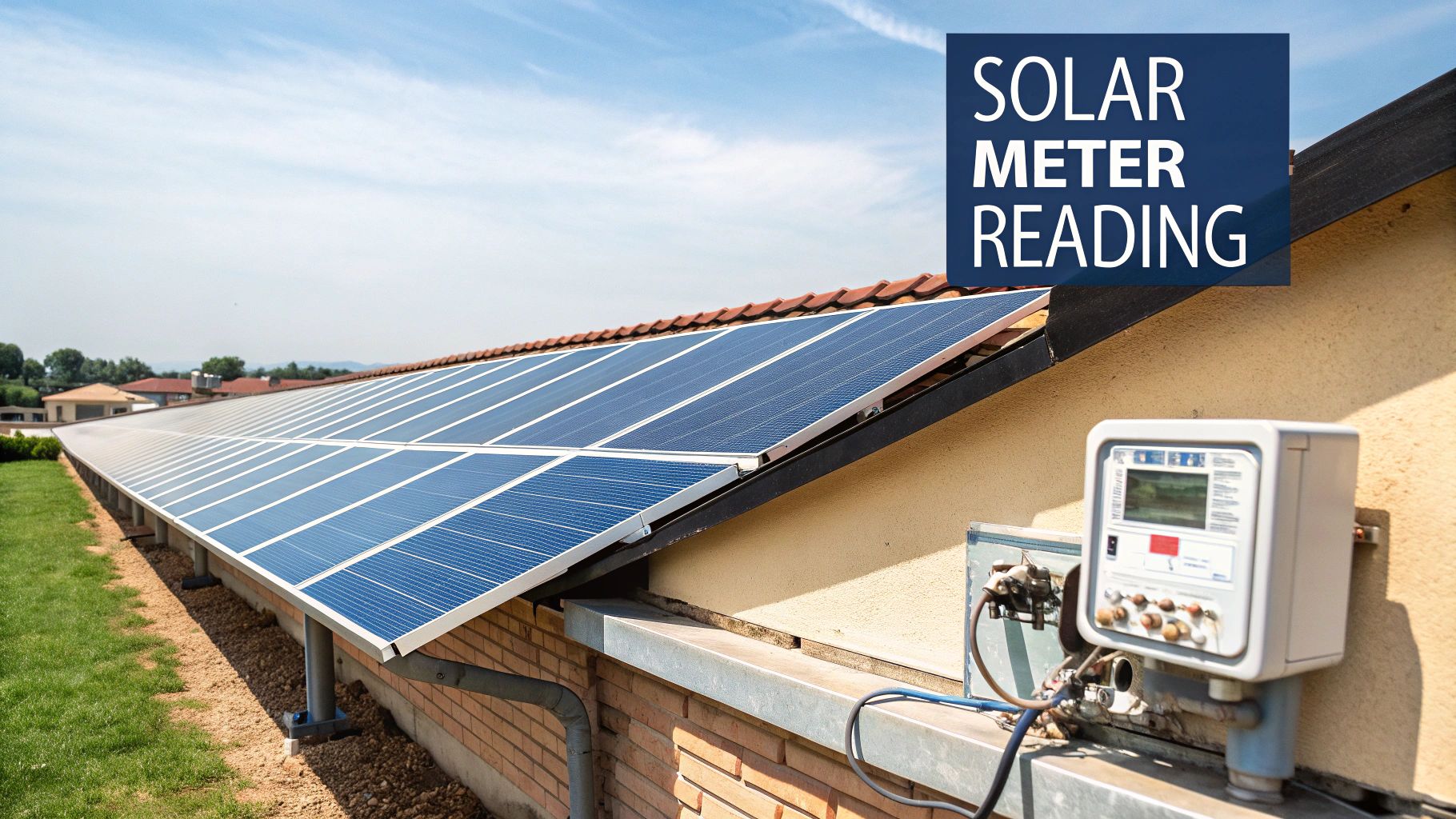 A close-up of a smart meter display showing solar export readings