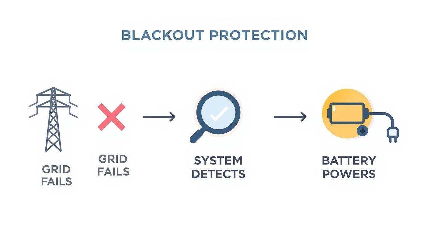 Infographic about solar battery blackout protection