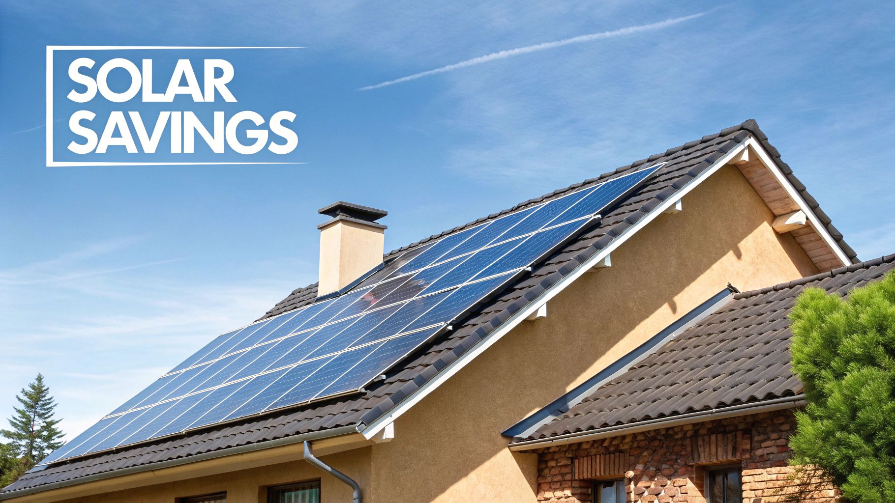 Rooftop solar panels on a Perth home under a bright, sunny sky.