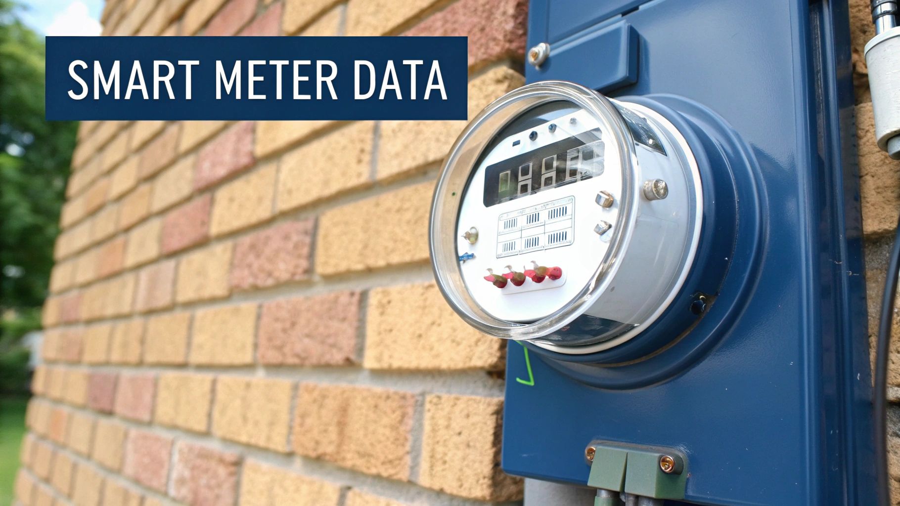 A modern smart electric meter mounted on a wall