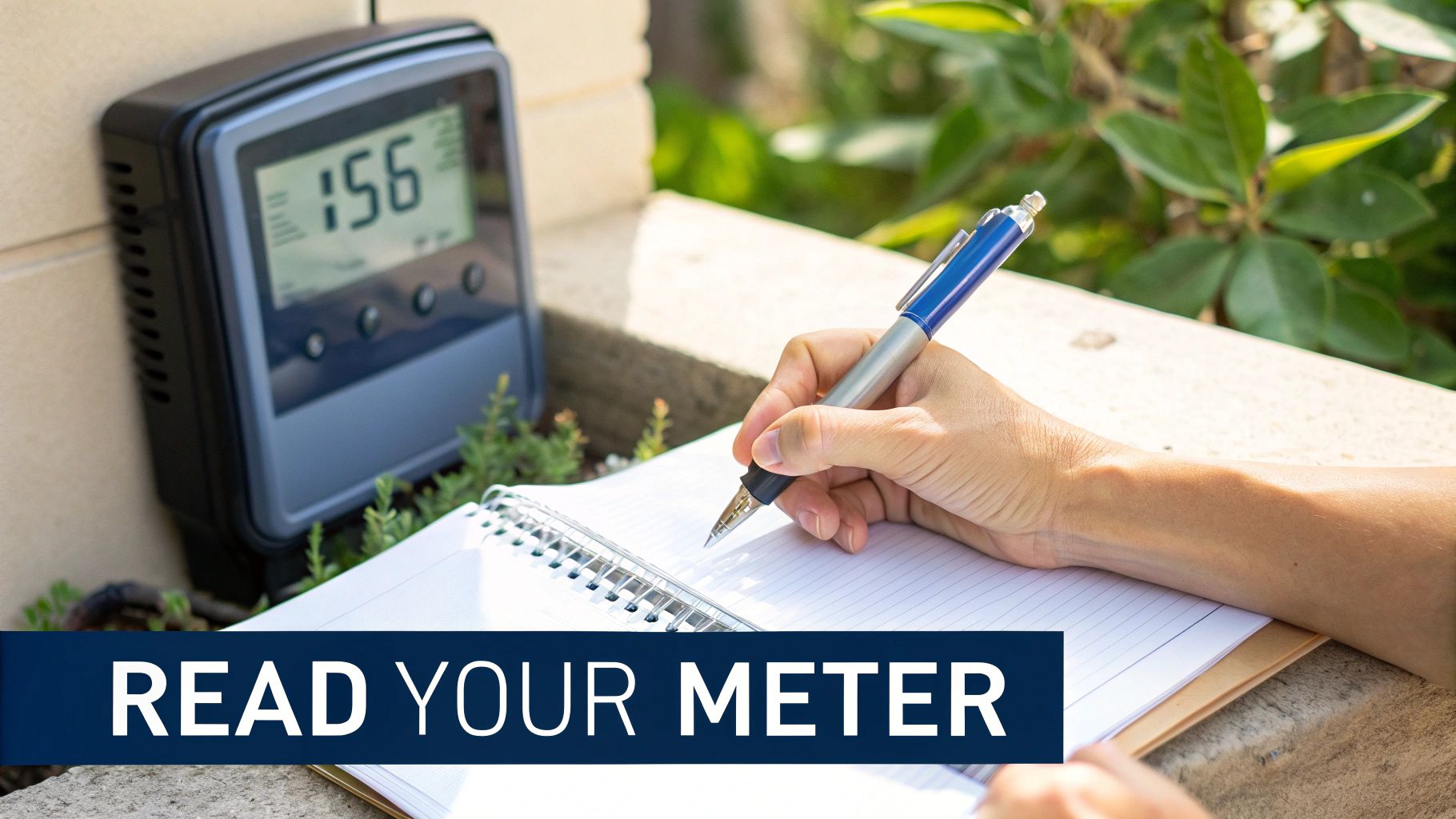 Close-up of a digital electricity usage meter display