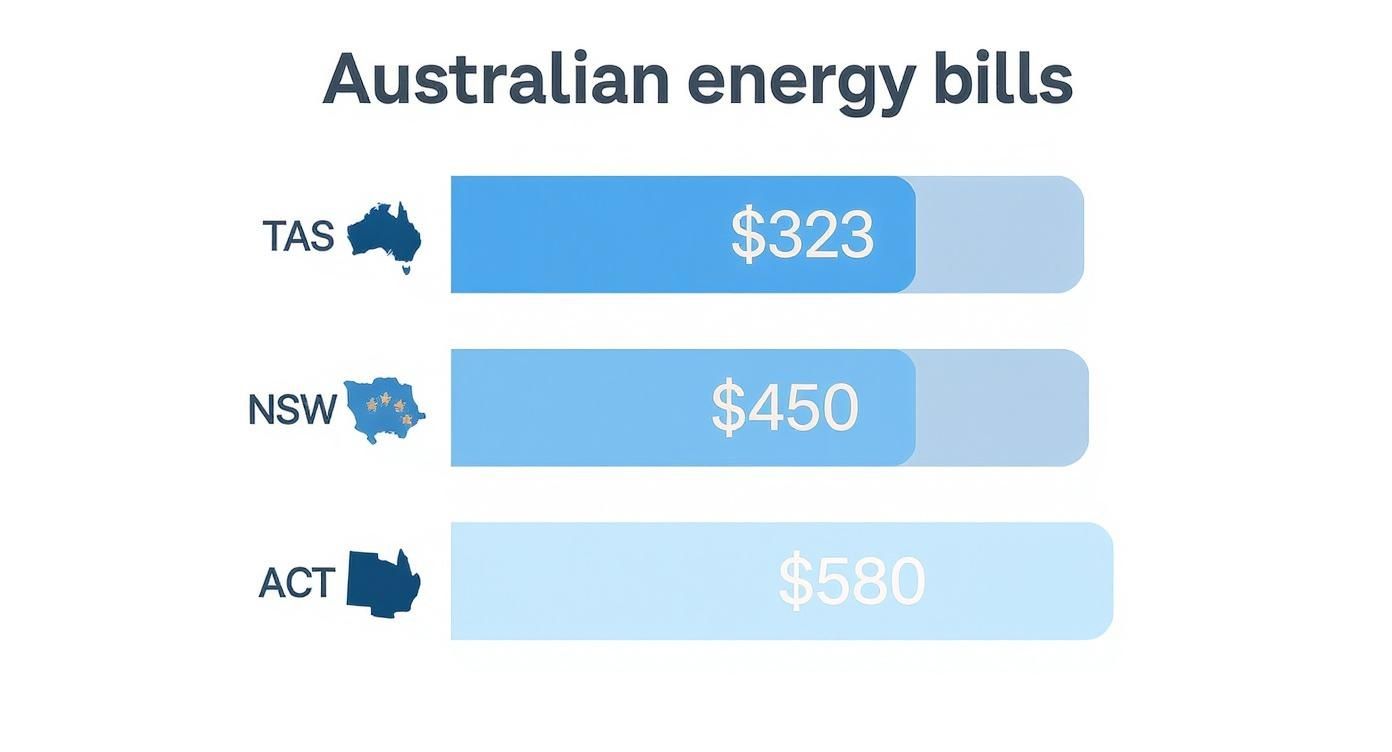 Infographic about average energy bill australia