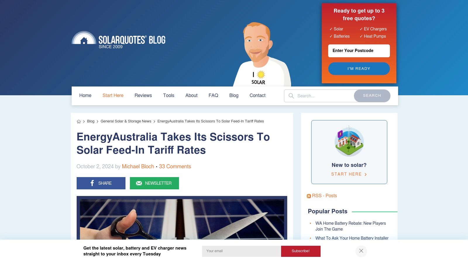 SolarQuotes – News and analysis on EnergyAustralia FiT changes