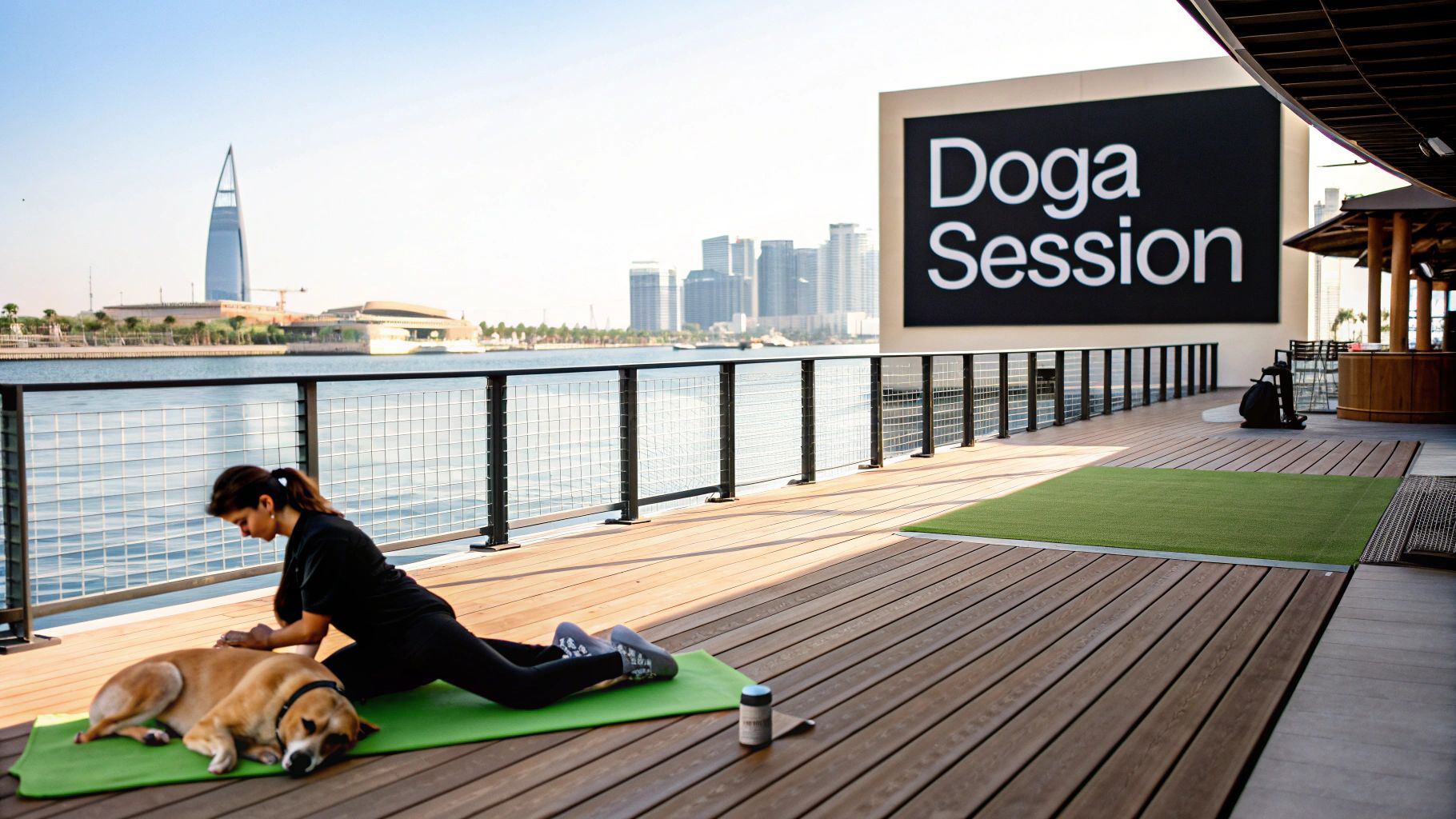 Dubai Creek Harbour's Waterfront Dog Yoga Sessions
