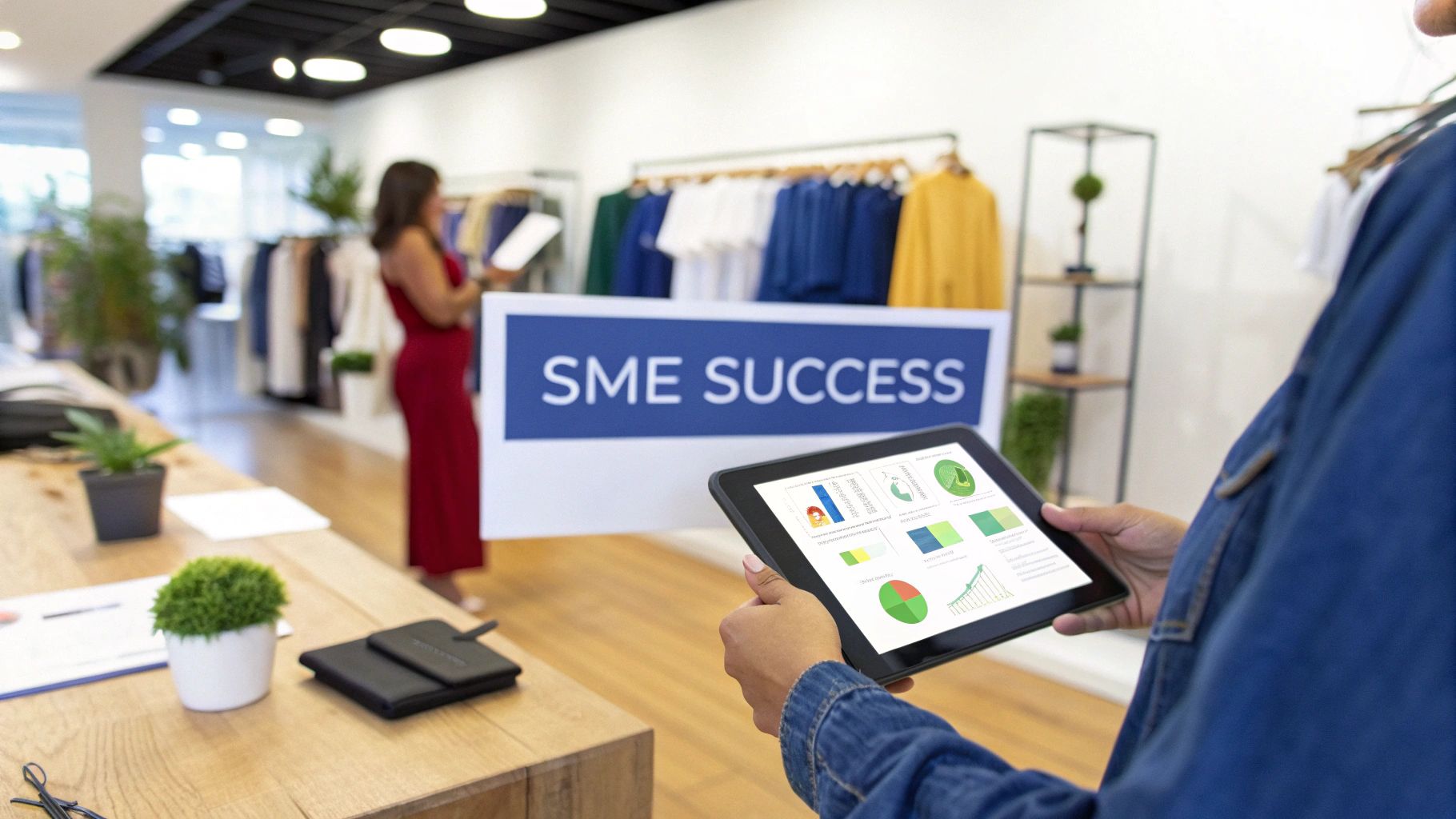 A modern retail store interior in South Africa, showing customer flow and product displays.