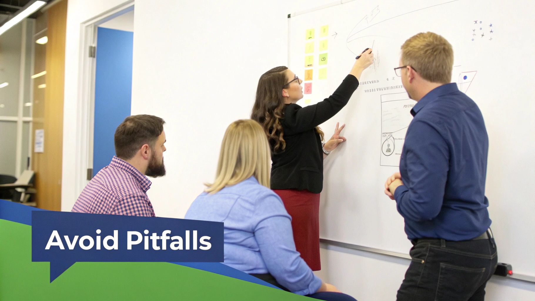 A person looking at a confusing road sign with multiple arrows, symbolising the potential for wrong turns in a project.