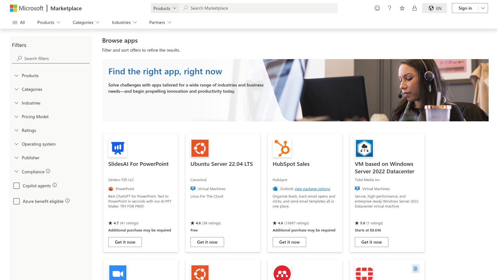 Microsoft Marketplace (Azure Marketplace + AppSource)