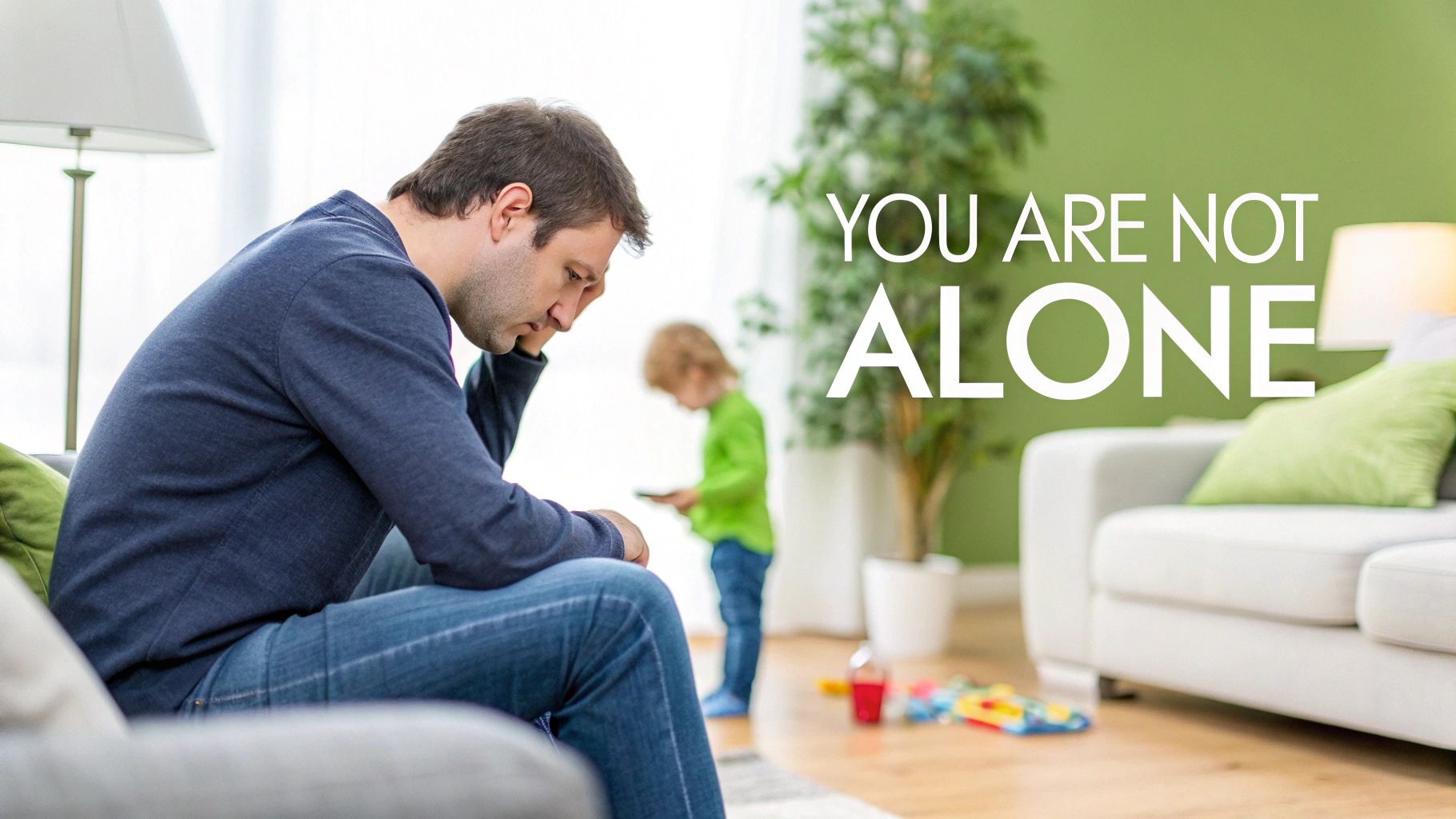 A mother and child sitting closely together on a couch, sharing a quiet, connected moment.