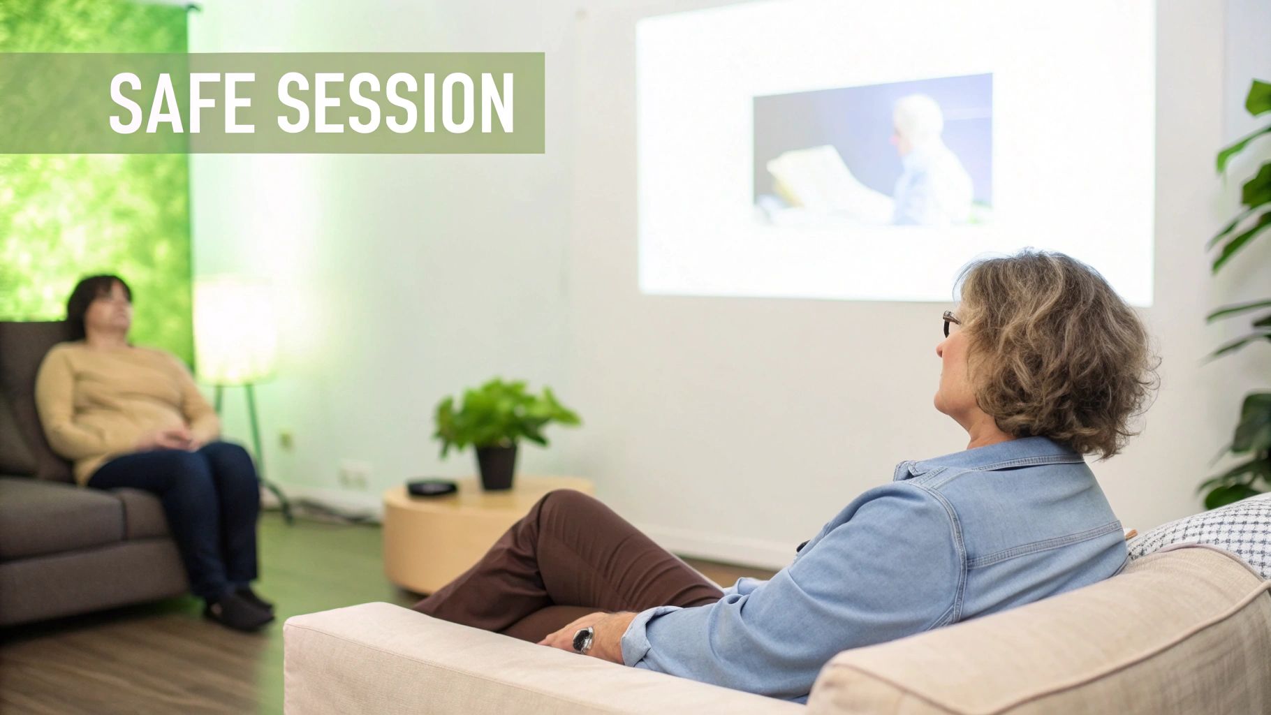 How Does EMDR Work? A Gentle Guide to Healing from Trauma A person sitting comfortably in a calm room, looking out a window with a gentle, reflective expression, conveying a sense of safety and inner peace.