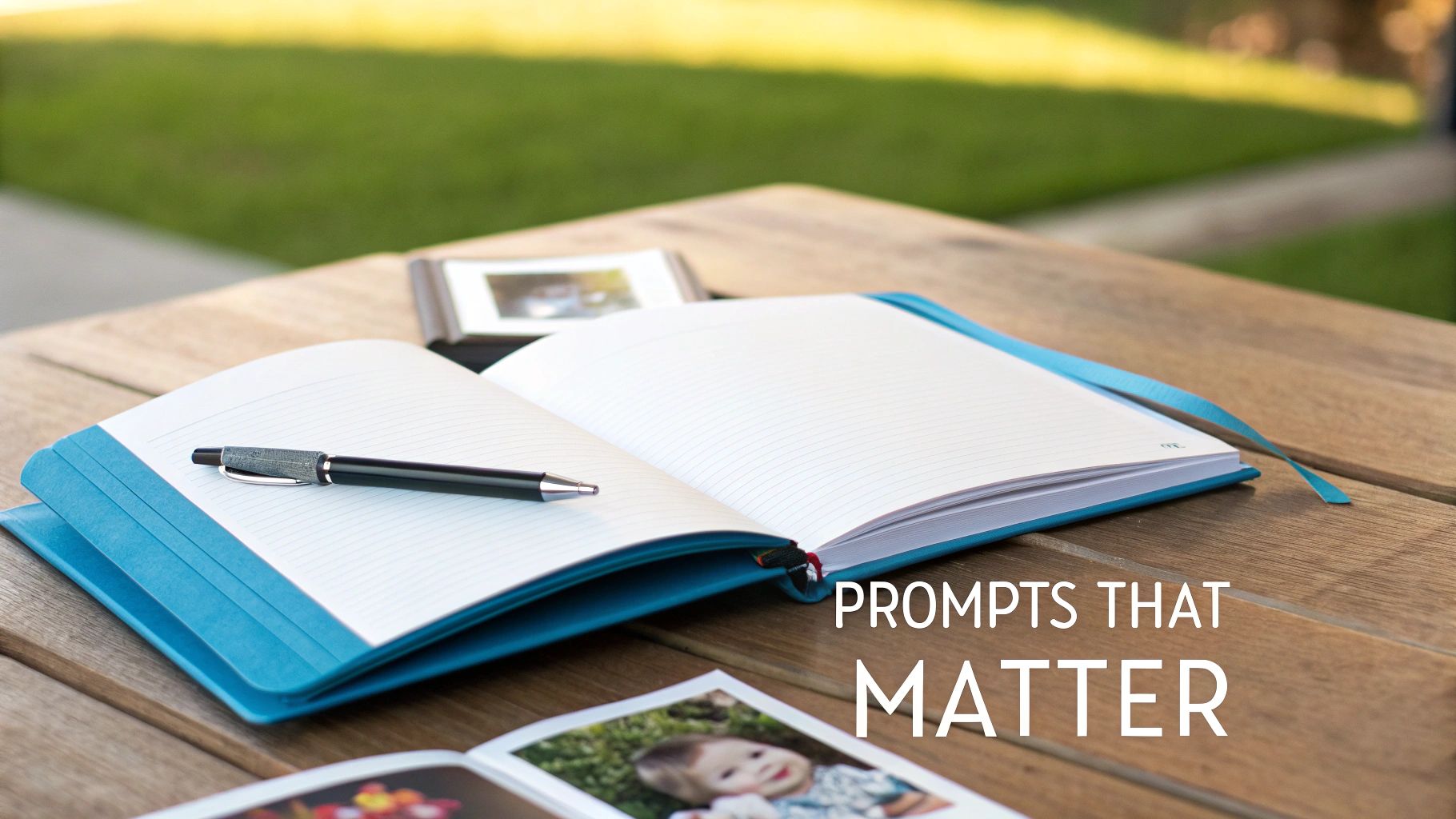 A parent and baby looking at a baby memory book together
