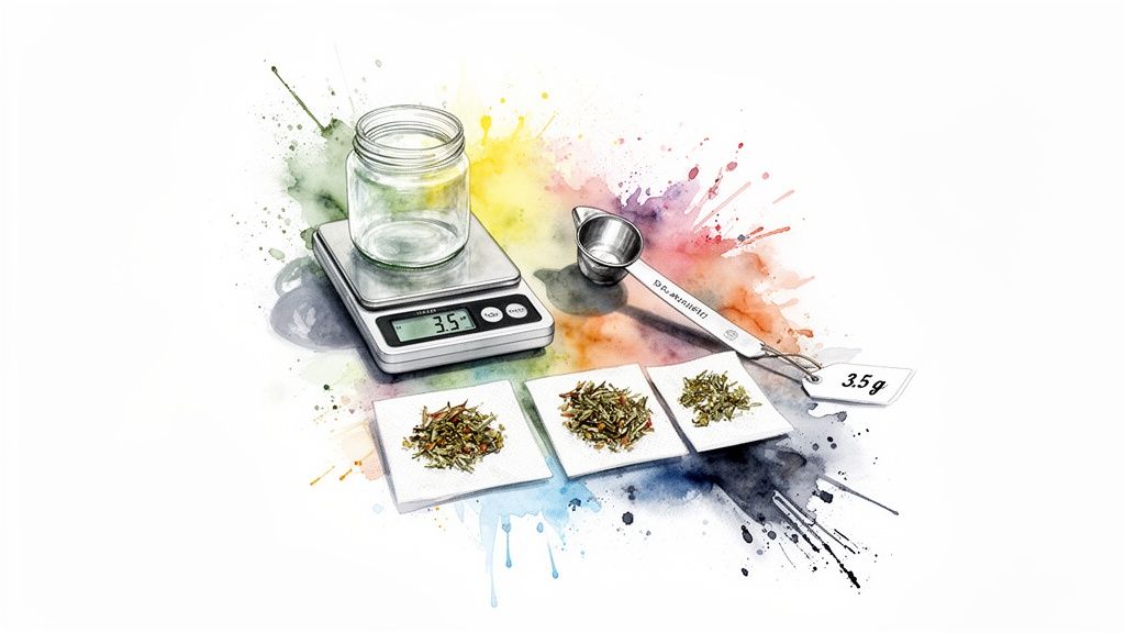 Three Grams Visualized How many grams in an eighth: Quick guide to 3.5g measurements