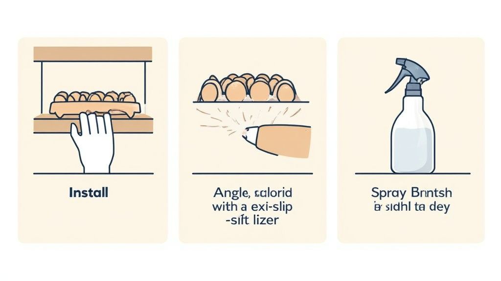 Egg rack installed in fridge