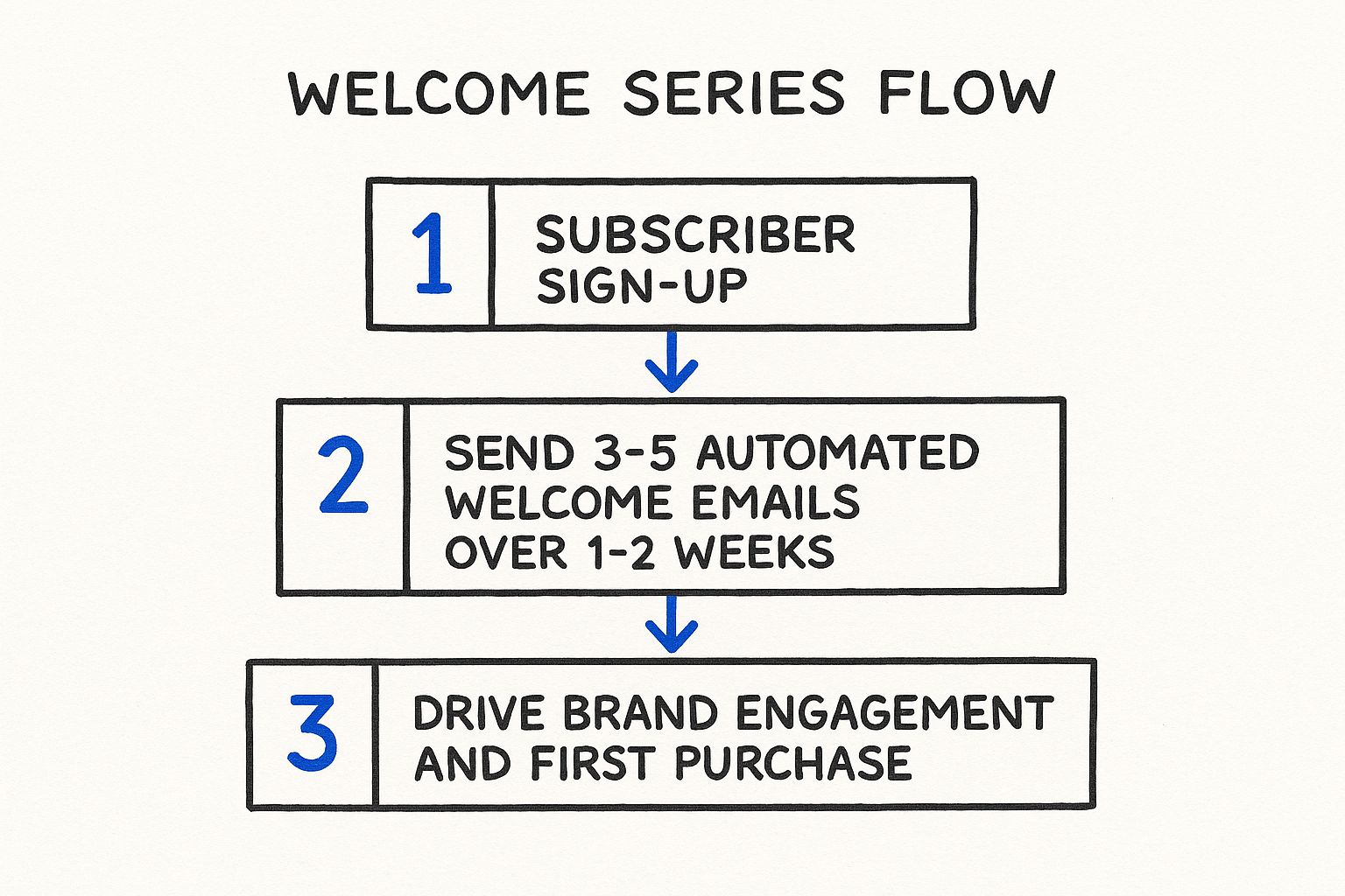 Infographic showing key data about Welcome Series Flow