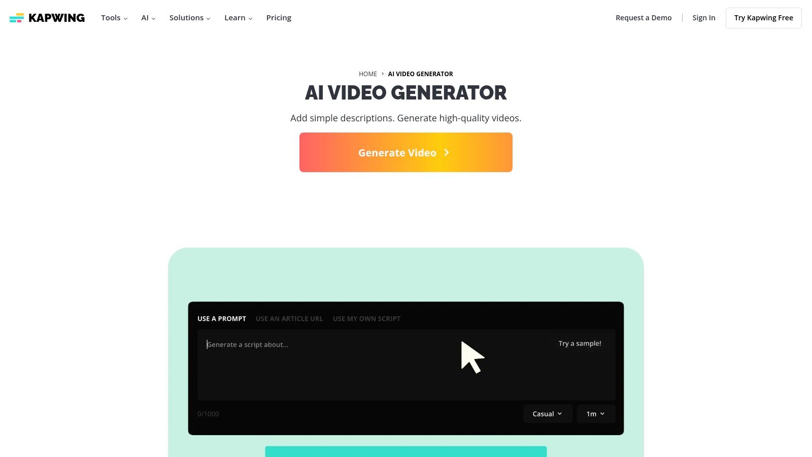 Kapwing – AI Video Generator
