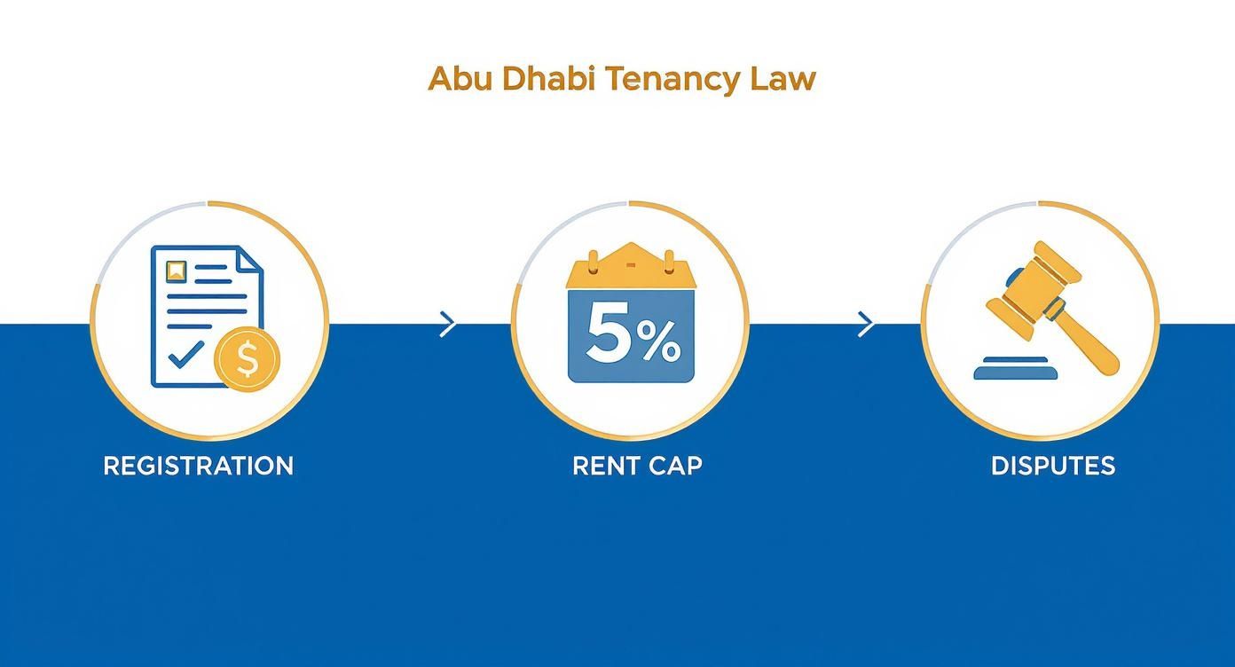 Infographic about abu dhabi tenancy law