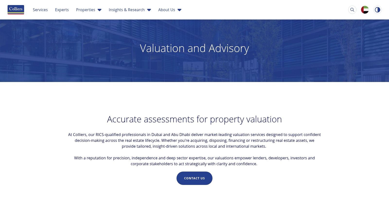 Colliers UAE — Valuation &amp; Advisory Services
