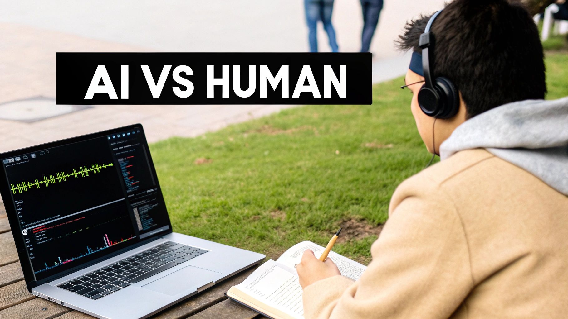 Comparison of AI and human transcription cost drivers