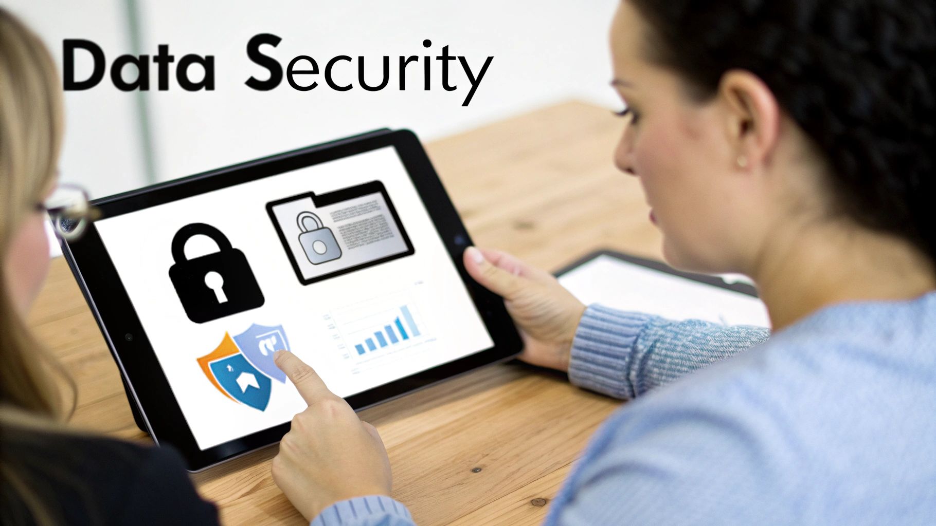 Padlock symbol on a digital background, representing data security.
