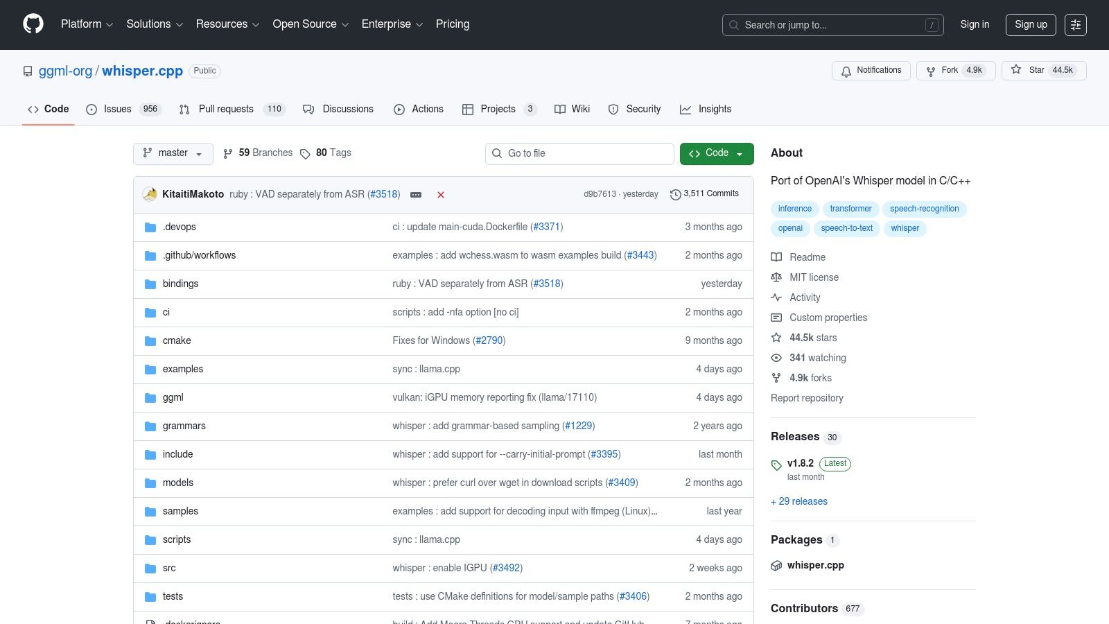 whisper.cpp (ggml-org)