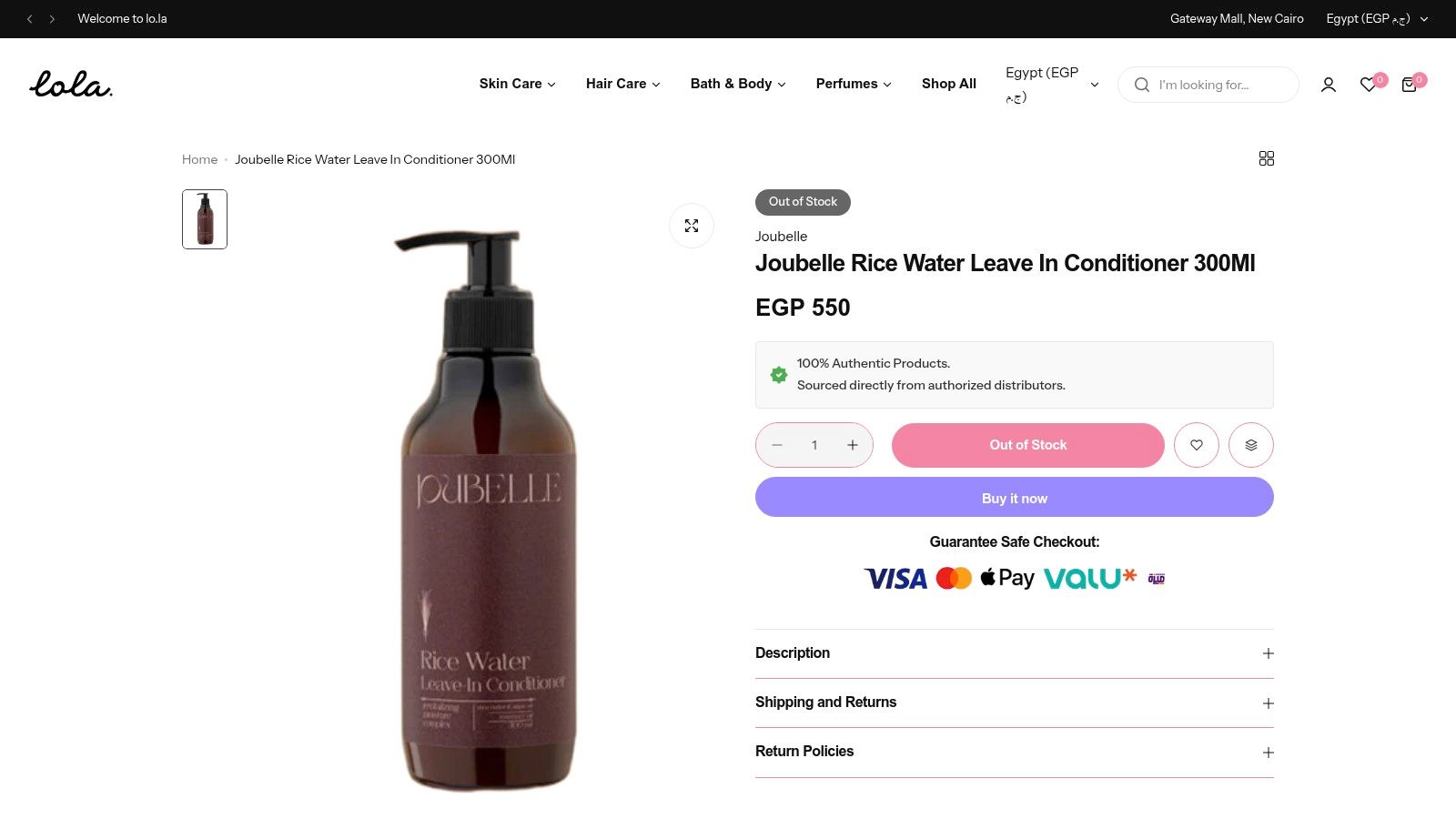Products - Joubelle Rice Water Leave In Conditioner 300ml