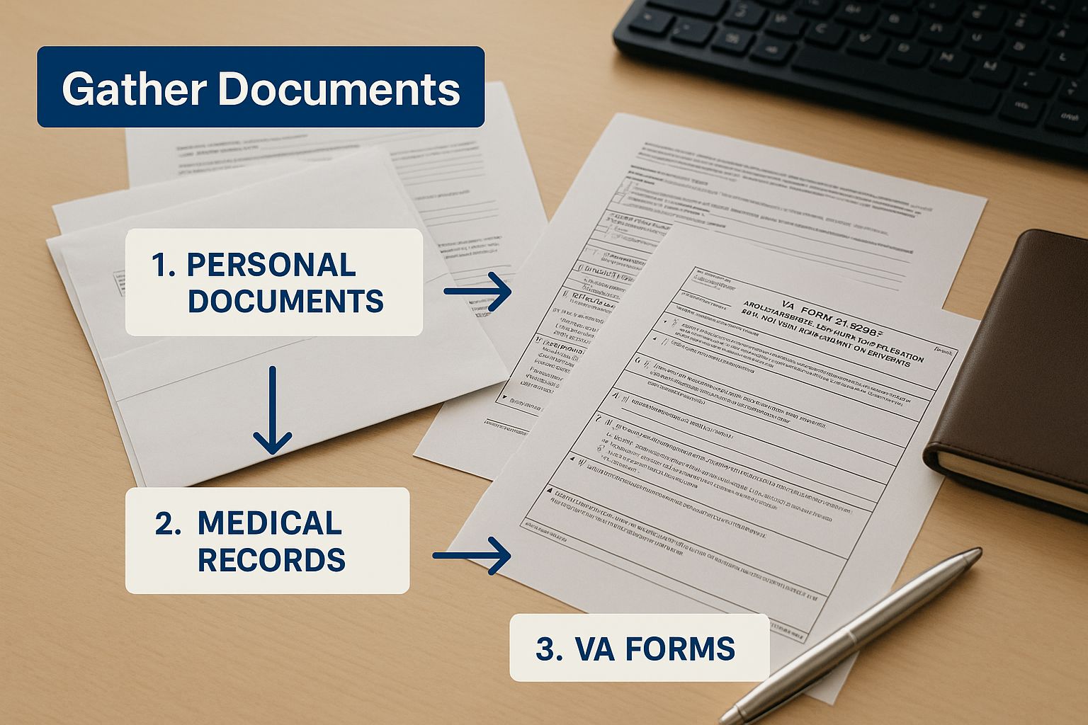 Infographic about help with veterans disability claims