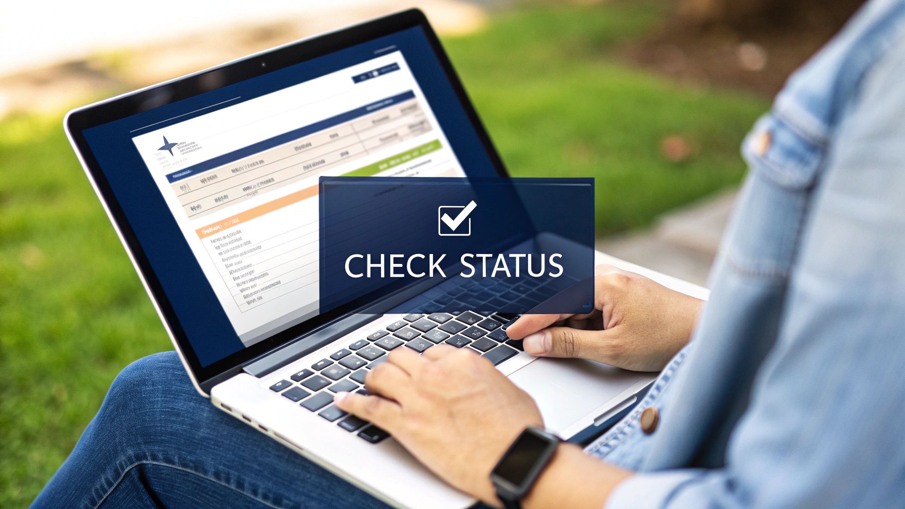 Image depicting a person tracking their claim status online