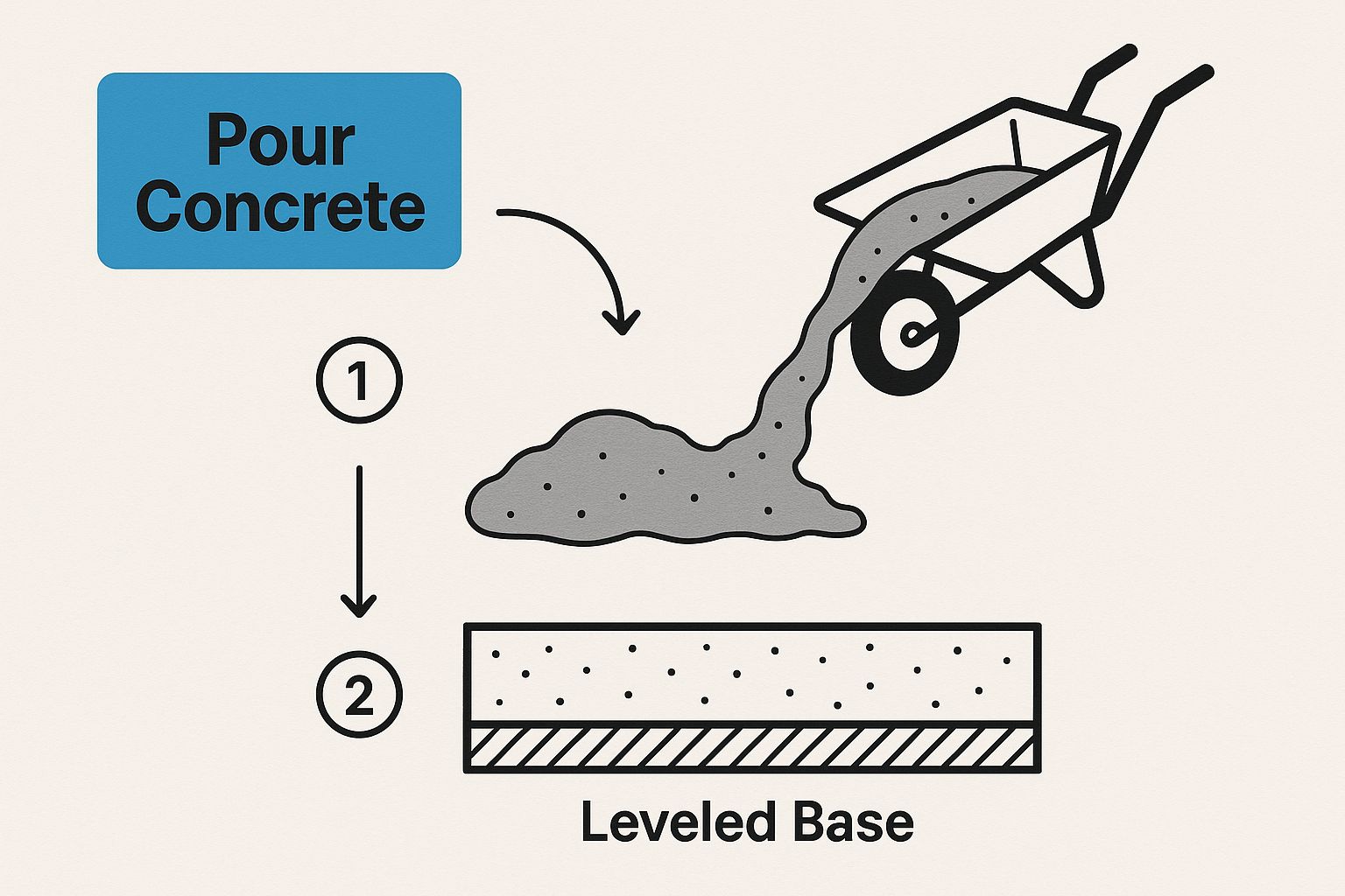 How to Make a Shed Base Concrete: UK Step-by-Step Guide Infographic about how to make a shed base concrete