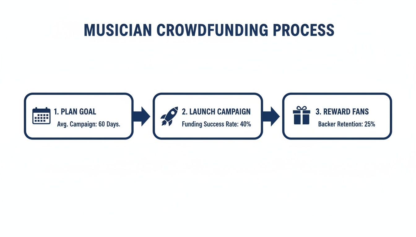 Infographic about crowdfunding for musicians