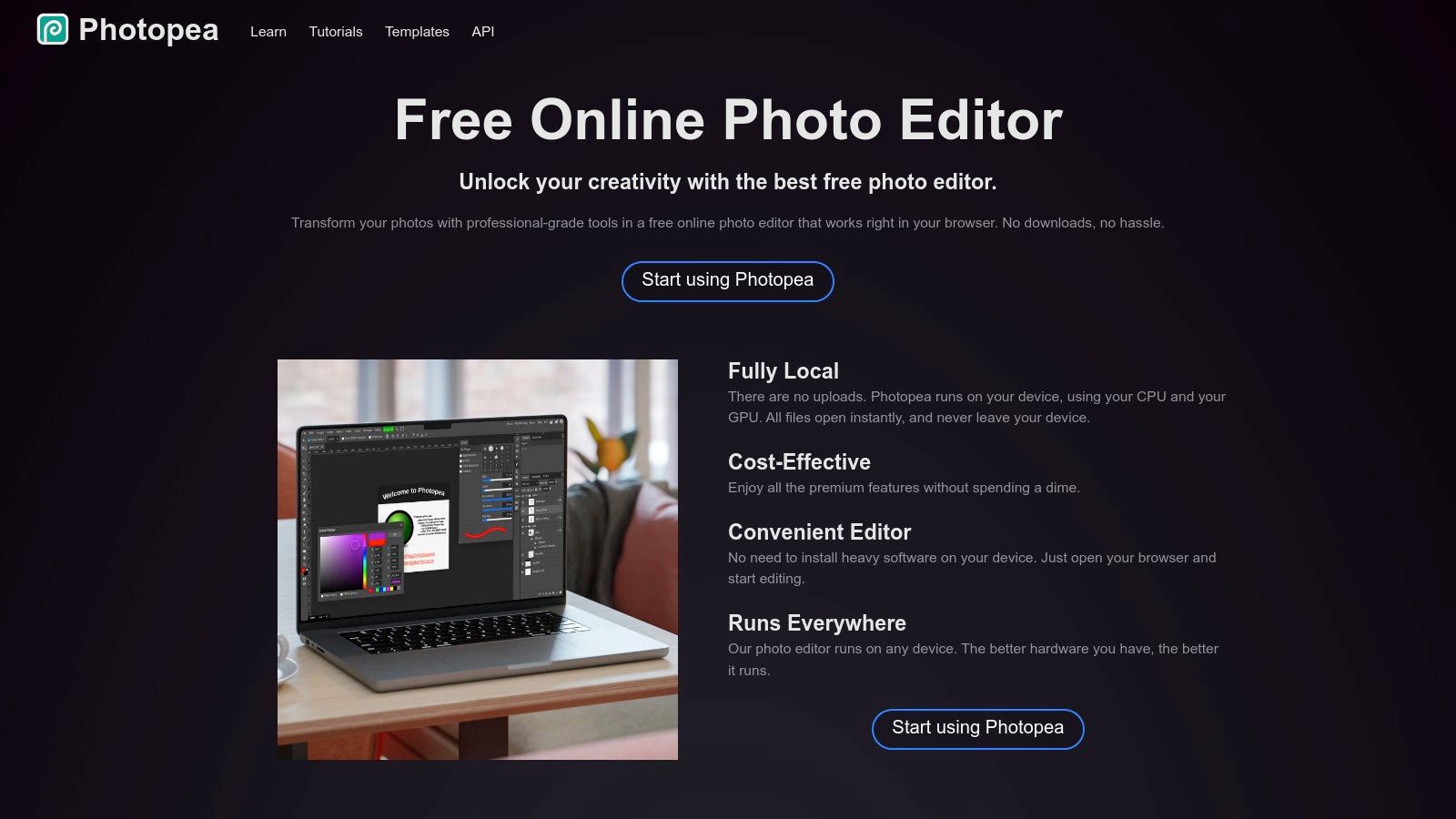 Photopea – Photoshop‑like Editor in Your Browser (Web)