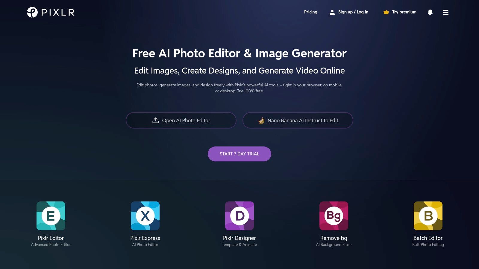 Pixlr – Free Online AI Photo Editor (Web)