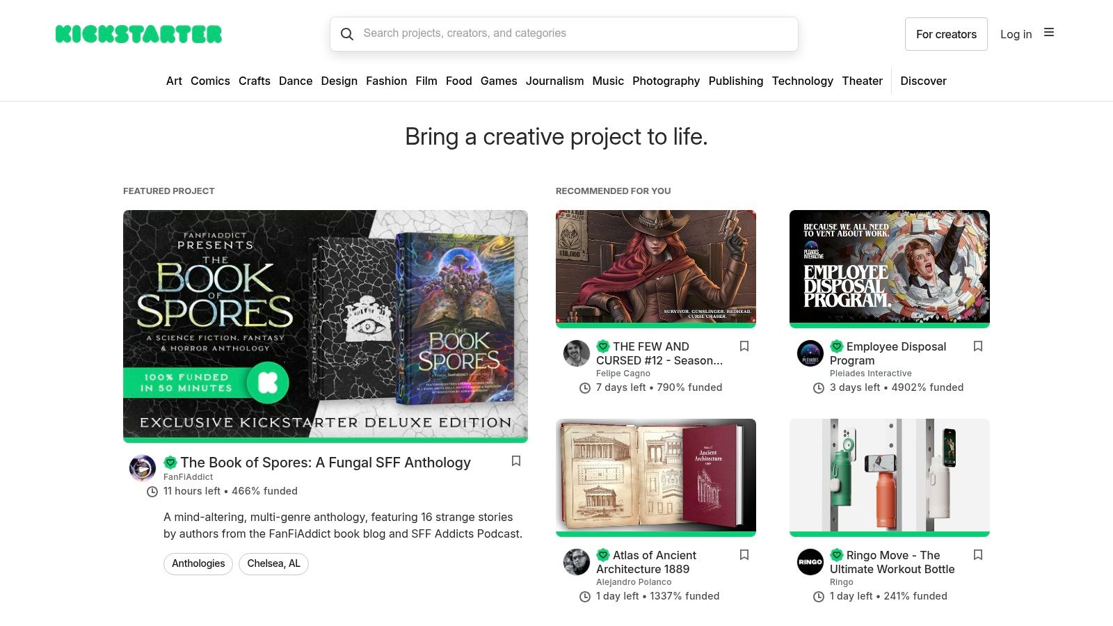 A collage of images showcasing various Kickstarter projects, including a smart device, a board game, and a piece of technology, illustrating the diversity of campaigns on the platform.