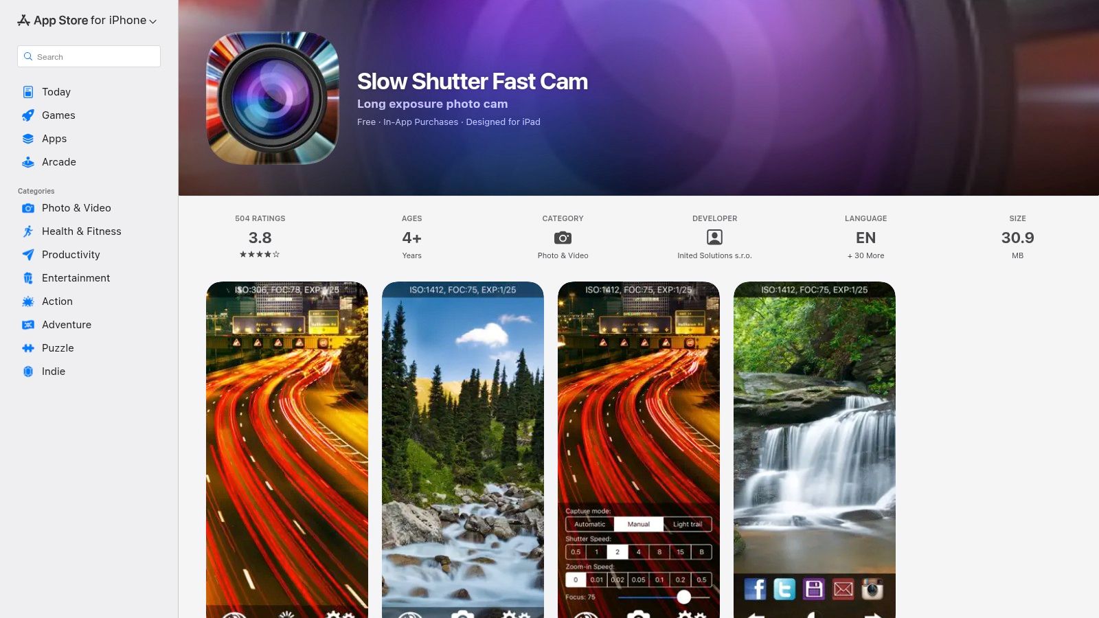 Slow Shutter Fast Cam (App Store)