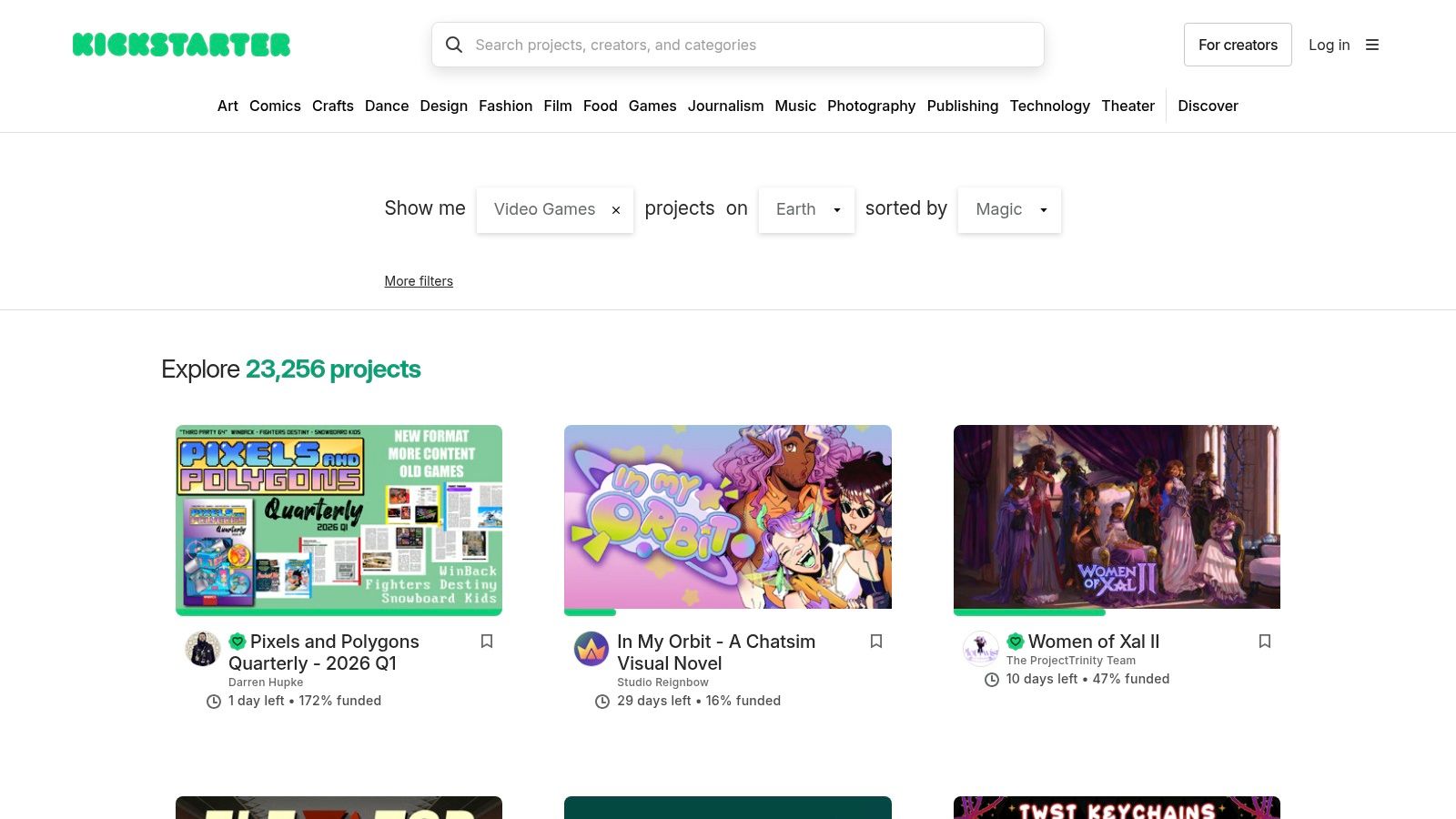 Kickstarter — Video Games