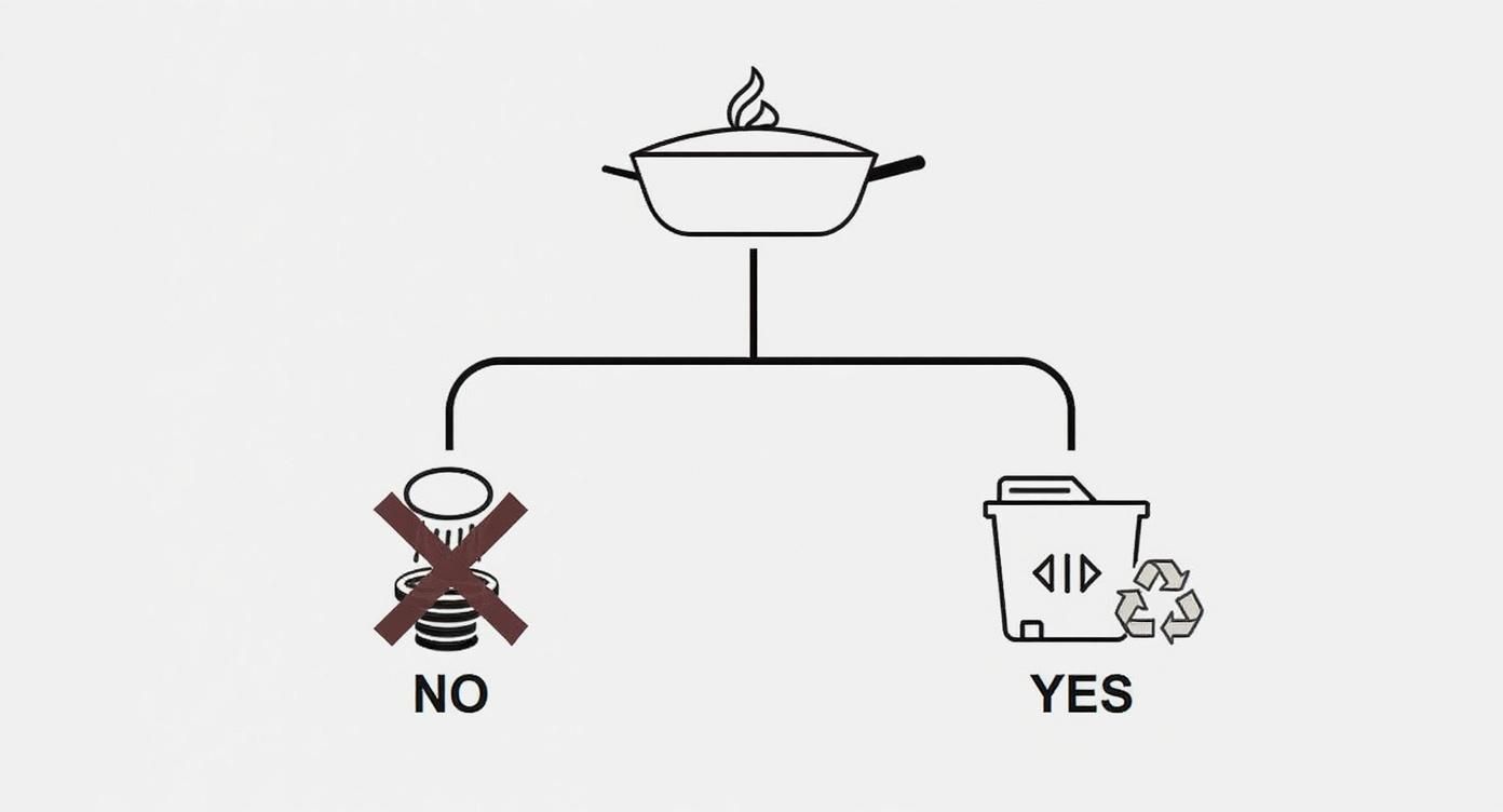 Infographic about how to dispose of cooking oil