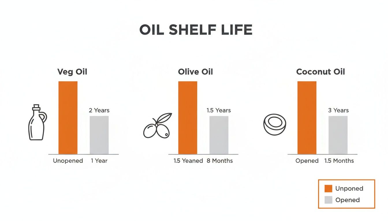Infographic about how long does cooking oil last