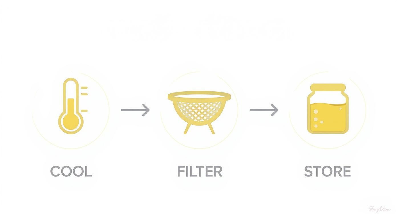 Infographic about how to reuse frying oil