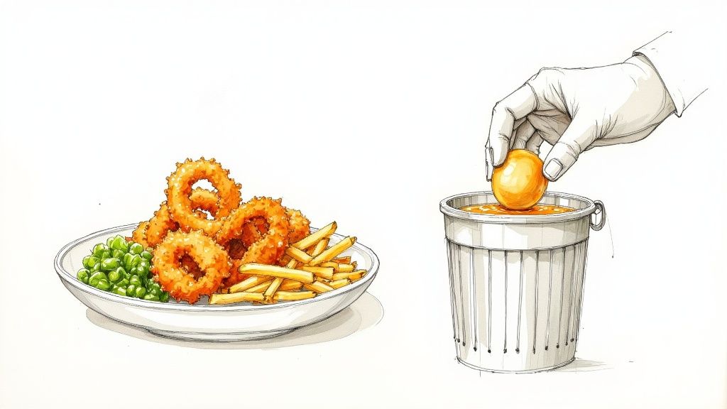 A delicious plate of freshly fried tempura vegetables.