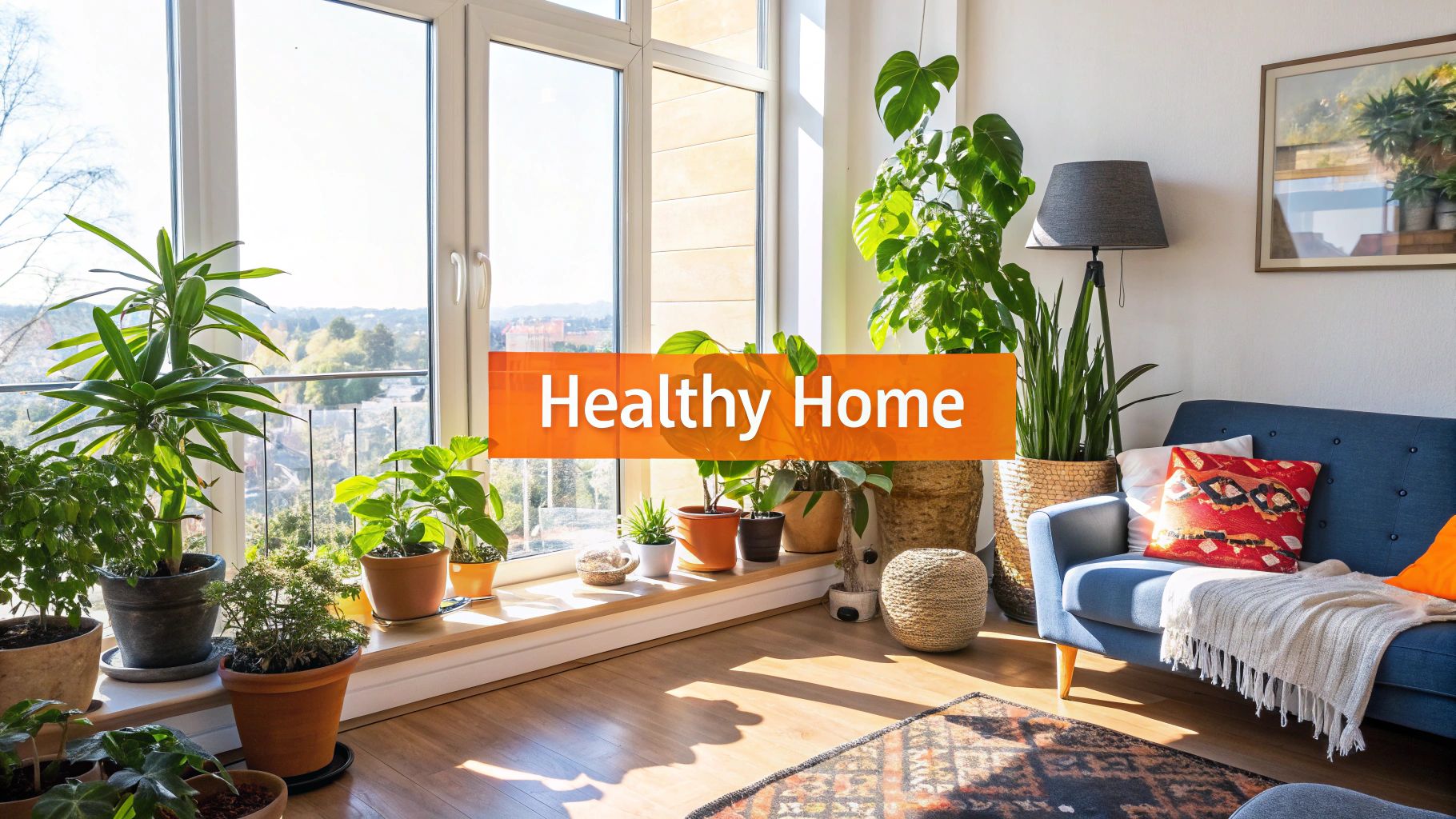 A person's hands pouring a natural cleaning solution into a spray bottle with lemons and rosemary nearby.