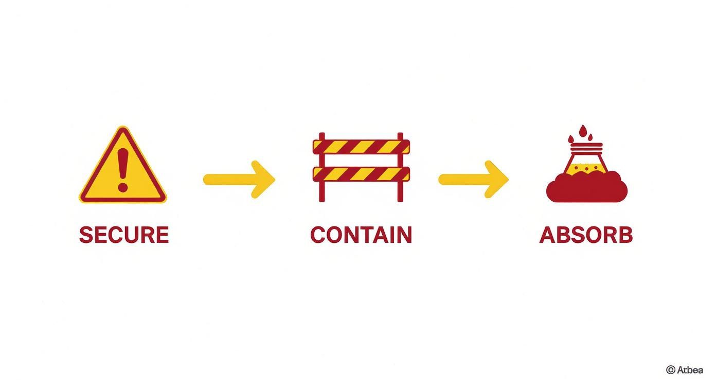 Infographic about how to clean up oil spills in kitchen