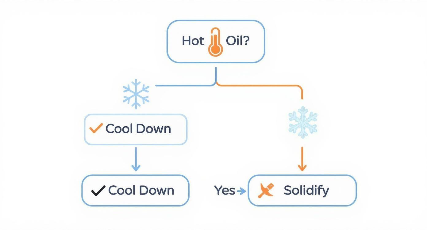 Infographic about how to dispose of deep fryer oil