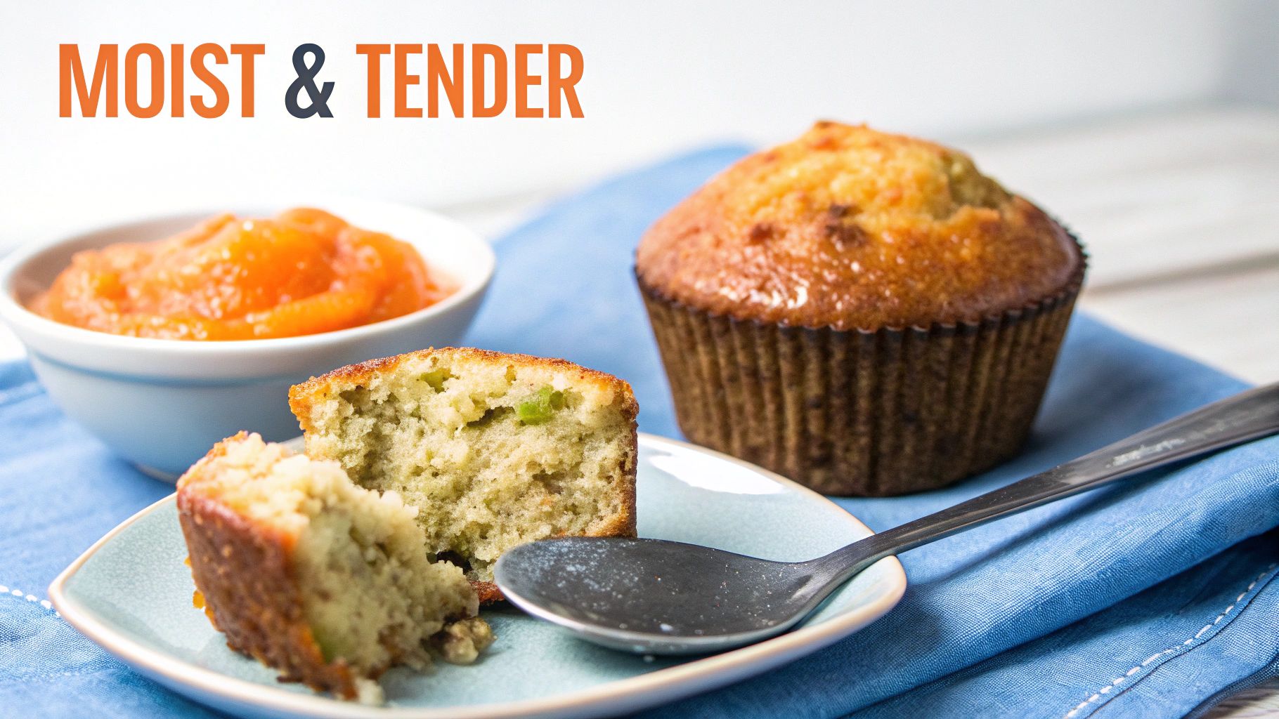 Moist and dense cake made with applesauce as a substitute for oil.