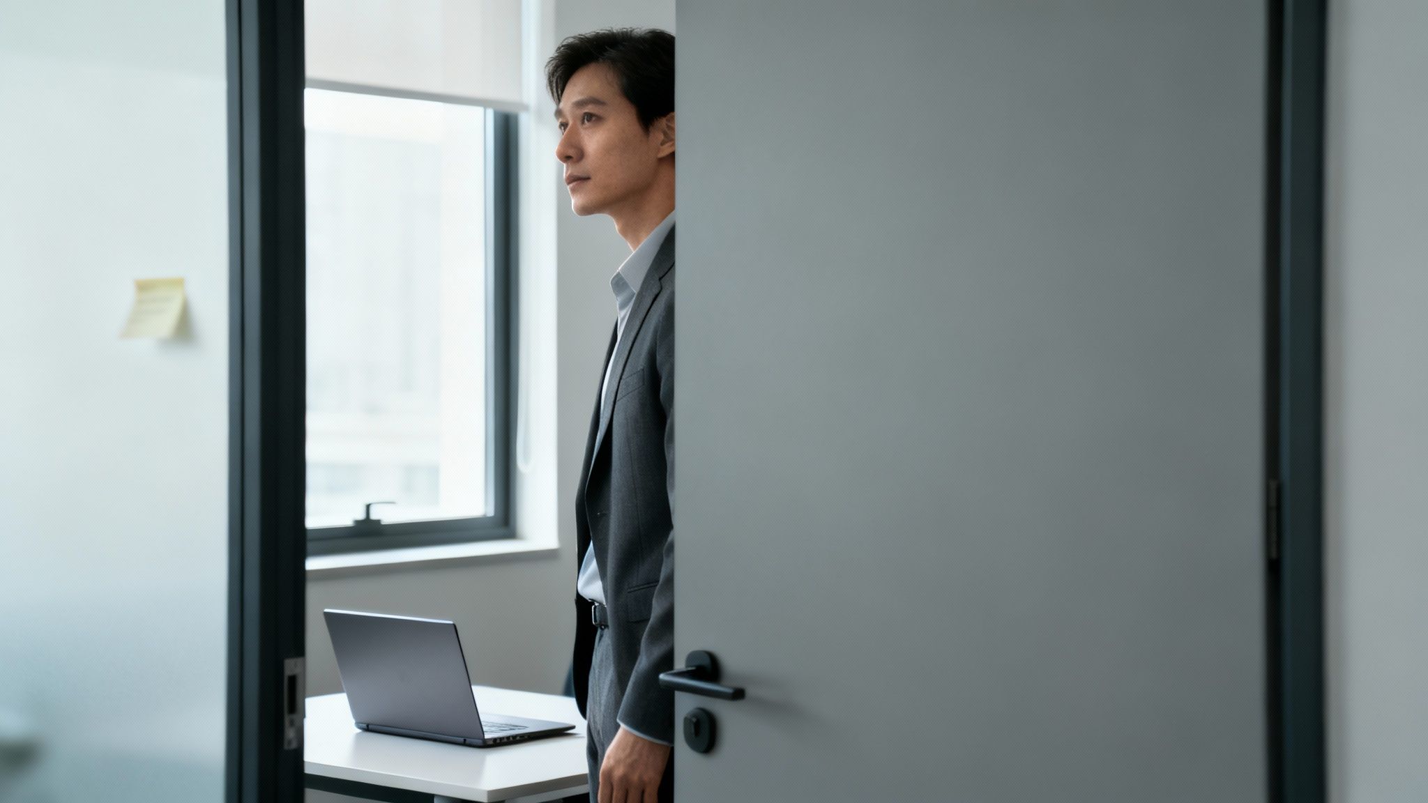 A person looking thoughtfully out a window, reflecting on their journey.