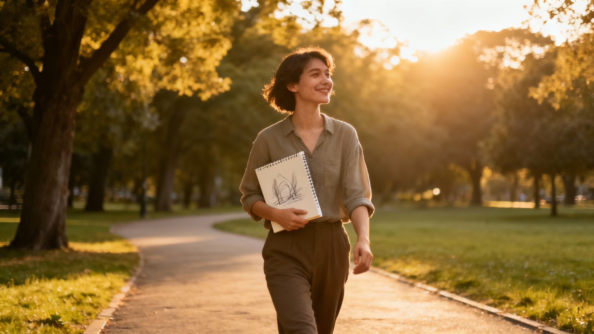 A person practicing mindfulness outdoors in a serene, natural setting.