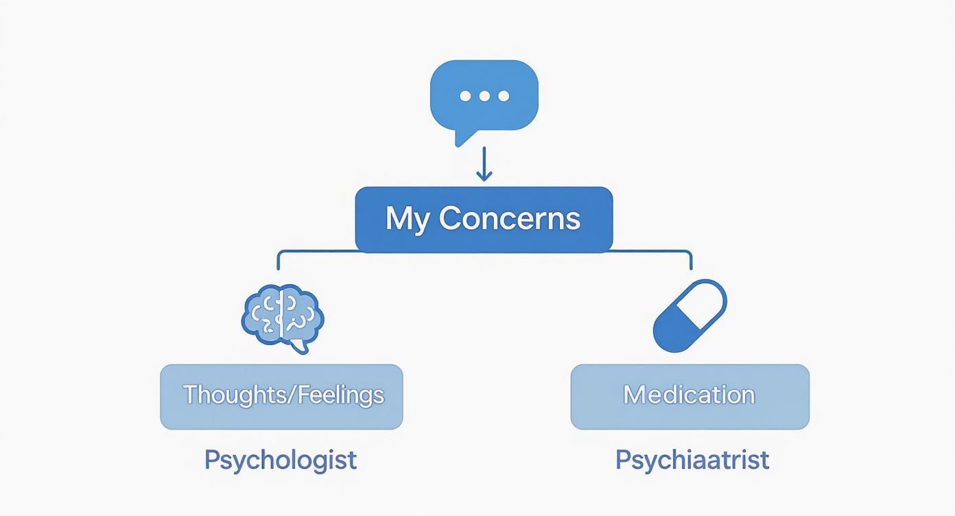 Infographic about when to see a psychiatrist